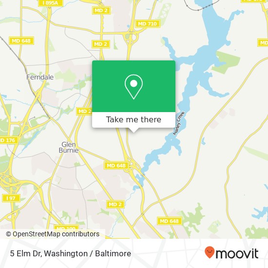 Mapa de 5 Elm Dr, Glen Burnie, MD 21060