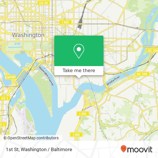 Mapa de 1st St, Washington Navy Yard, DC 20374