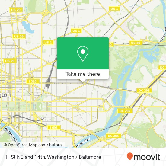 Mapa de H St NE and 14th, Washington, DC 20002