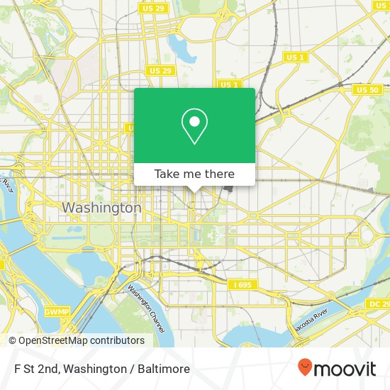 F St 2nd, Washington, DC 20001 map