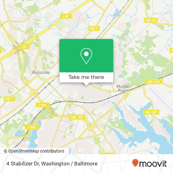 Mapa de 4 Stabilizer Dr, Middle River, MD 21220