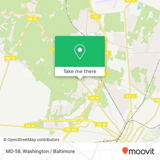 MD-58, Hagerstown, MD 21740 map