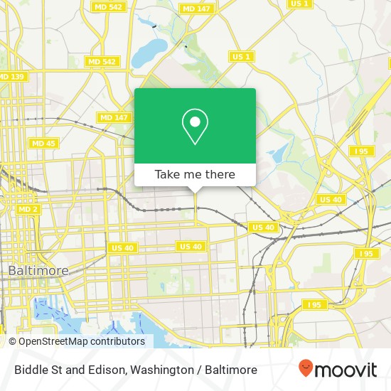 Biddle St and Edison, Baltimore, MD 21213 map