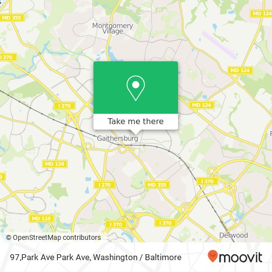 Mapa de 97,Park Ave Park Ave, Gaithersburg, MD 20877
