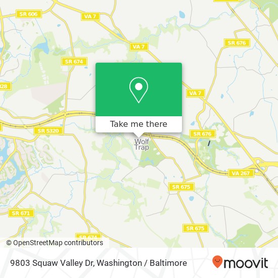 9803 Squaw Valley Dr, Vienna, VA 22182 map