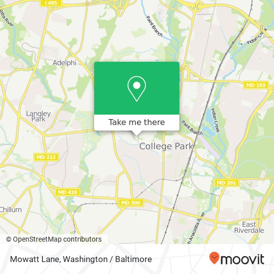 Mowatt Lane, Mowatt Ln, College Park, MD 20740, USA map