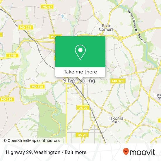 Mapa de Highway 29, Silver Spring, MD 20910