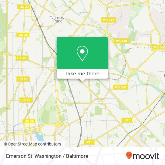Mapa de Emerson St, Washington, DC 20017