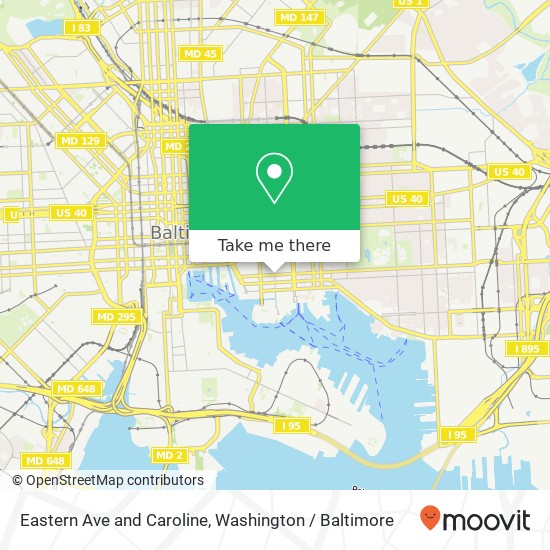 Eastern Ave and Caroline, Baltimore, MD 21231 map