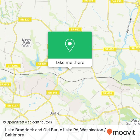 Mapa de Lake Braddock and Old Burke Lake Rd, Burke, VA 22015