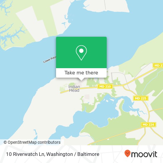Mapa de 10 Riverwatch Ln, Indian Head, MD 20640