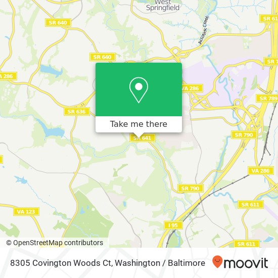 8305 Covington Woods Ct, Springfield, VA 22153 map