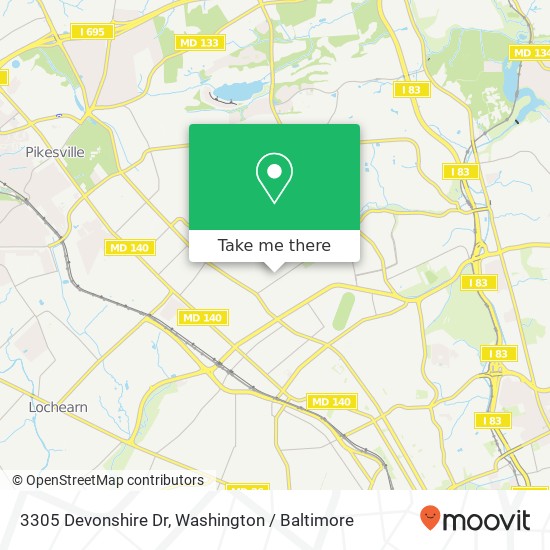 Mapa de 3305 Devonshire Dr, Baltimore, MD 21215