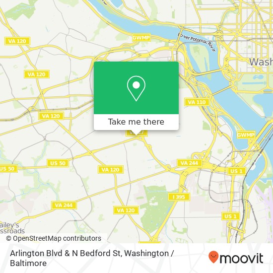 Mapa de Arlington Blvd & N Bedford St, Arlington, VA 22201