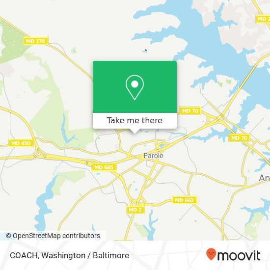 COACH, Annapolis Mall map