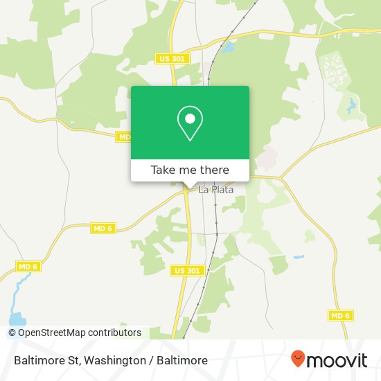 Mapa de Baltimore St, La Plata, MD 20646