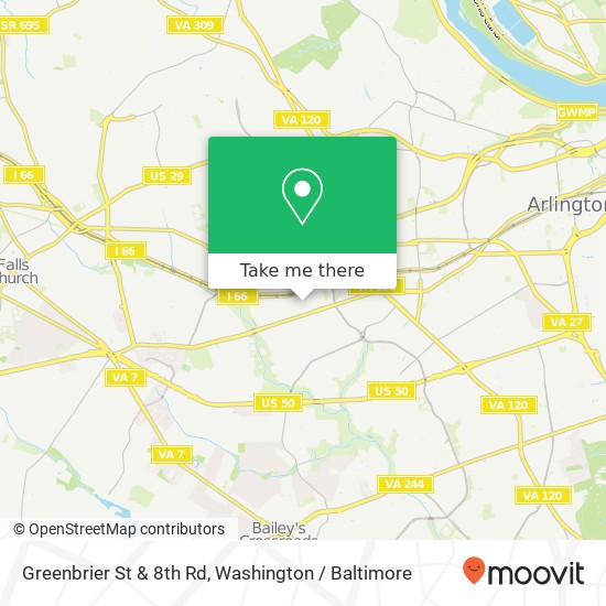 Mapa de Greenbrier St & 8th Rd, Arlington, VA 22205