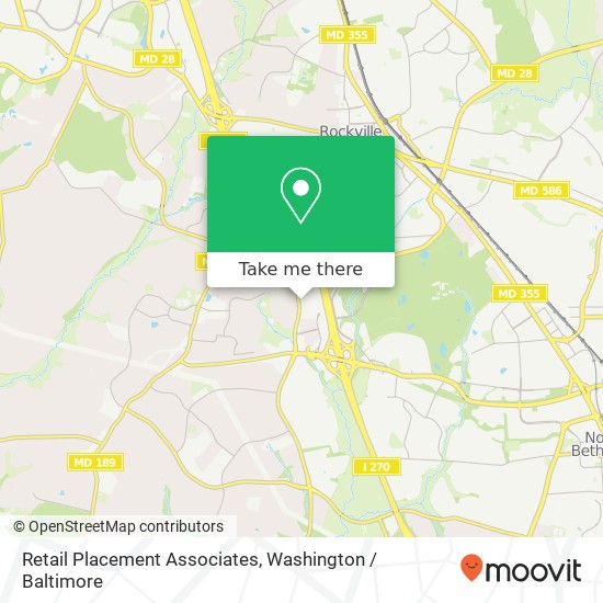 Mapa de Retail Placement Associates, 1201 Seven Locks Rd