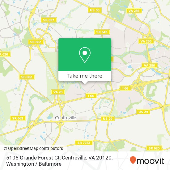 Mapa de 5105 Grande Forest Ct, Centreville, VA 20120