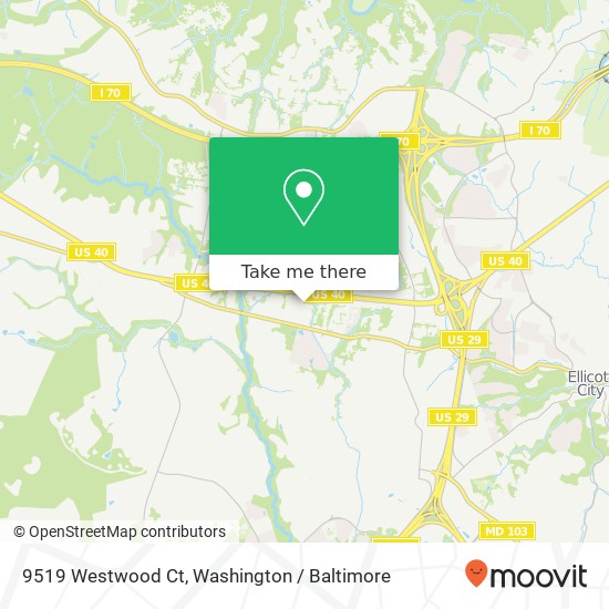 Mapa de 9519 Westwood Ct, Ellicott City, MD 21042