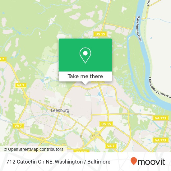 Mapa de 712 Catoctin Cir NE, Leesburg, VA 20176