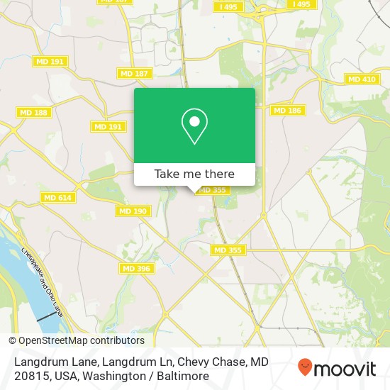 Mapa de Langdrum Lane, Langdrum Ln, Chevy Chase, MD 20815, USA