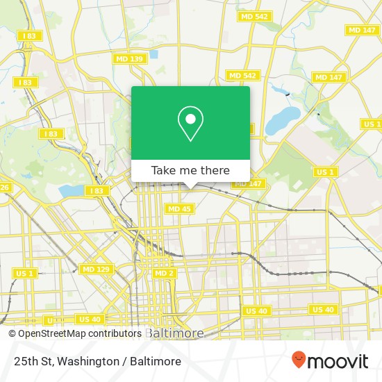 Mapa de 25th St, Baltimore, MD 21218