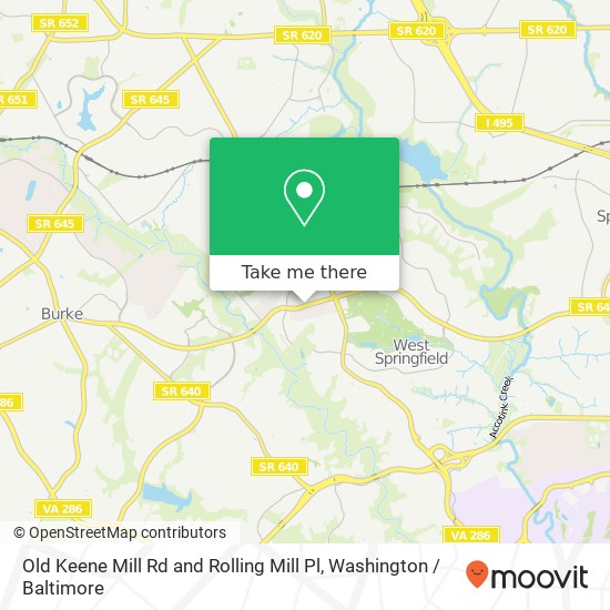 Old Keene Mill Rd and Rolling Mill Pl, Springfield, VA 22152 map