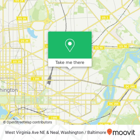 Mapa de West Virginia Ave NE & Neal, Washington, DC 20002