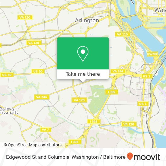 Mapa de Edgewood St and Columbia, Arlington, VA 22204