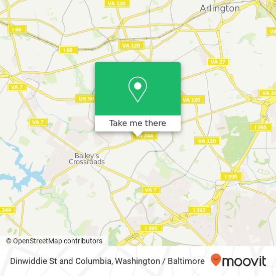 Mapa de Dinwiddie St and Columbia, Arlington, VA 22204
