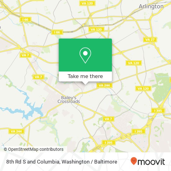 Mapa de 8th Rd S and Columbia, Arlington, VA 22204