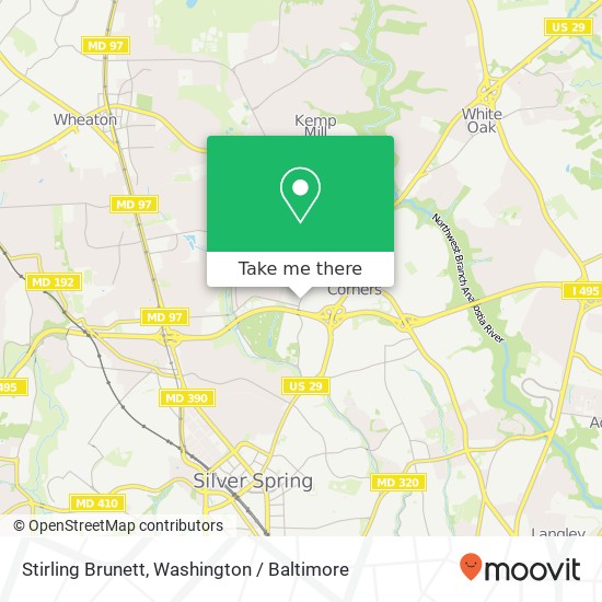 Mapa de Stirling Brunett, Silver Spring, MD 20901