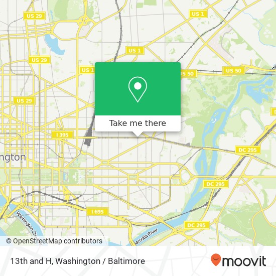 13th and H, Washington, DC 20002 map