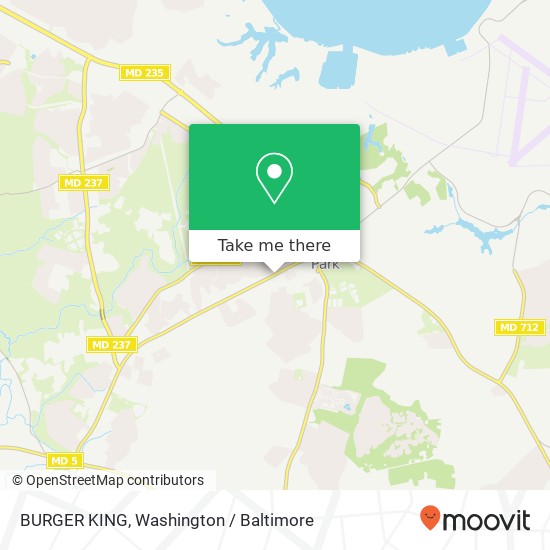 Mapa de BURGER KING, 21650 Great Mills Rd