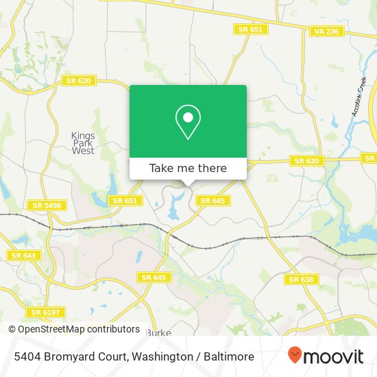 Mapa de 5404 Bromyard Court, 5404 Bromyard Ct, Burke, VA 22015, USA