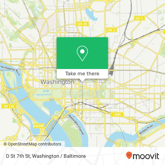 D St 7th St, Washington, DC 20004 map