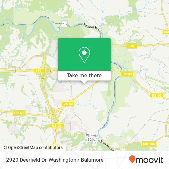 Mapa de 2920 Deerfield Dr, Ellicott City, MD 21043