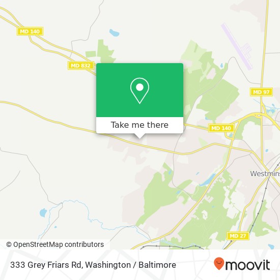 Mapa de 333 Grey Friars Rd, Westminster, MD 21158