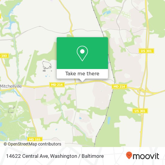 Mapa de 14622 Central Ave, Bowie, MD 20716