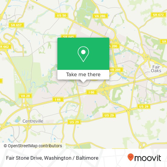 Mapa de Fair Stone Drive, Fair Stone Dr, Chantilly, VA 22033, USA