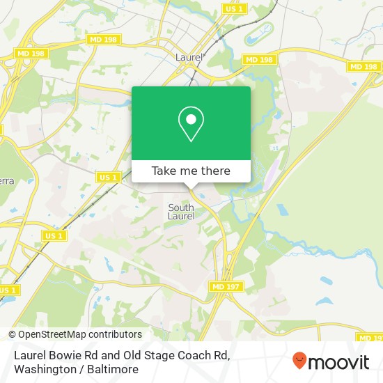 Laurel Bowie Rd and Old Stage Coach Rd, Laurel, MD 20708 map