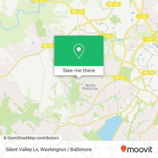 Mapa de Silent Valley Ln, Gaithersburg, MD 20878