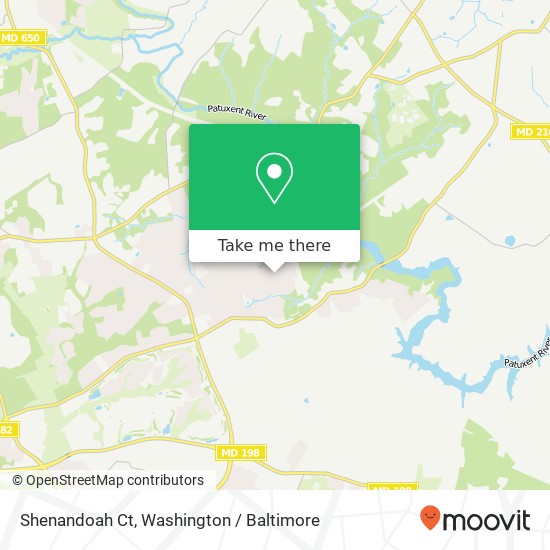 Shenandoah Ct, Ashton, MD 20861 map