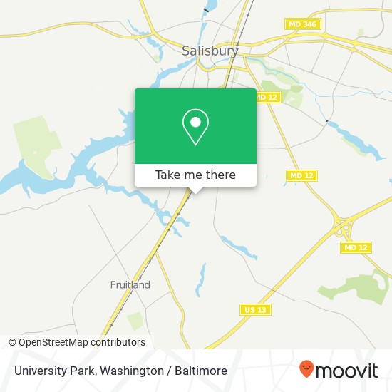 Mapa de University Park, Salisbury, MD 21804