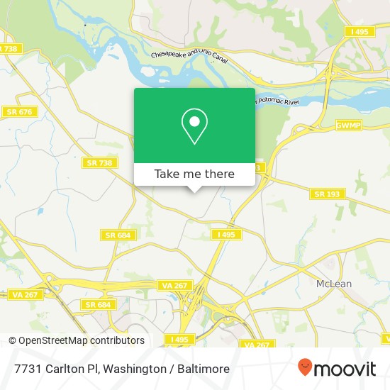 Mapa de 7731 Carlton Pl, McLean, VA 22102