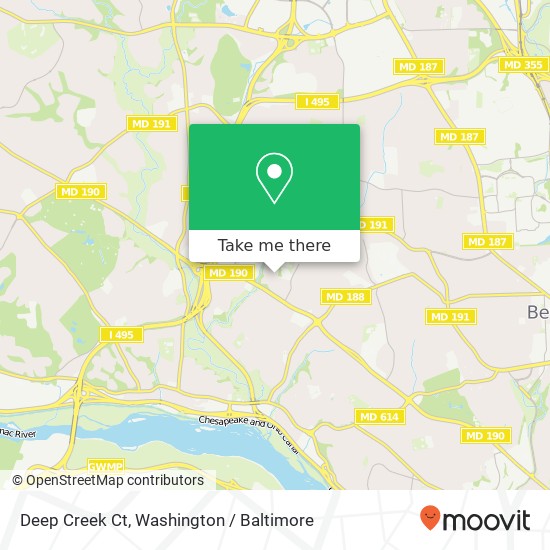 Deep Creek Ct, Bethesda, MD 20817 map