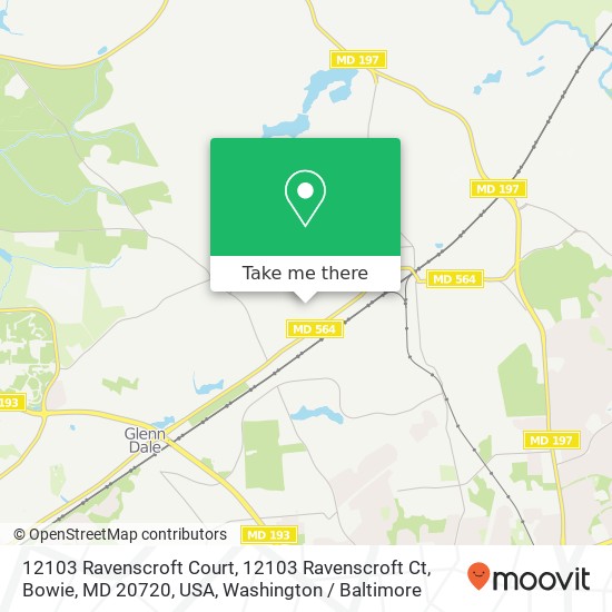 Mapa de 12103 Ravenscroft Court, 12103 Ravenscroft Ct, Bowie, MD 20720, USA