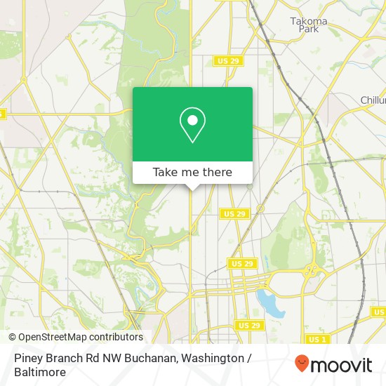 Piney Branch Rd NW Buchanan, Washington, DC 20011 map