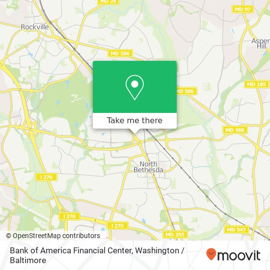 Mapa de Bank of America Financial Center, 12099 Rockville Pike